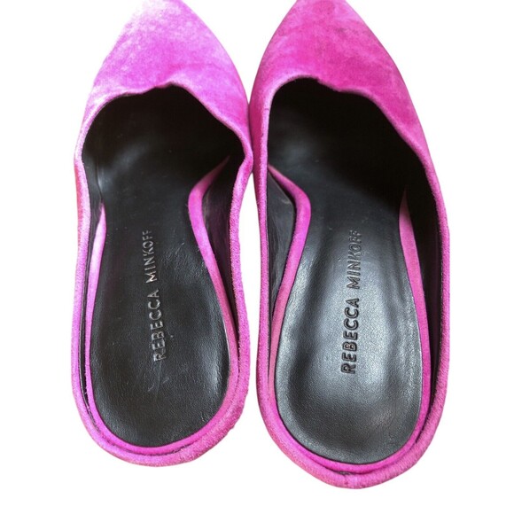 Rebecca Minkoff Slip On Mule 3.5" Heels Fuchsia Pink Suede Womens Size 7.5 - Picture 4 of 10